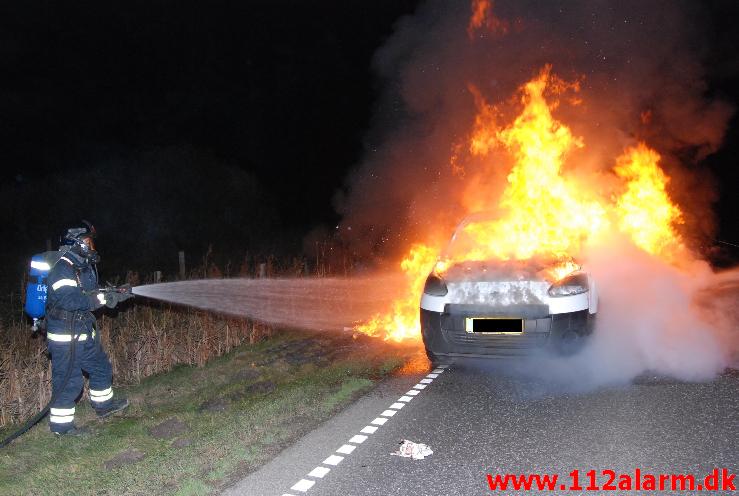 Bilbrand. Bredstenvej mellem Vejle og Skibet. 13/11-2013. Kl. 18:42.