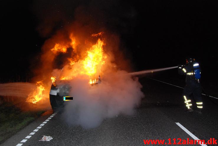 Bilbrand. Bredstenvej mellem Vejle og Skibet. 13/11-2013. Kl. 18:42.