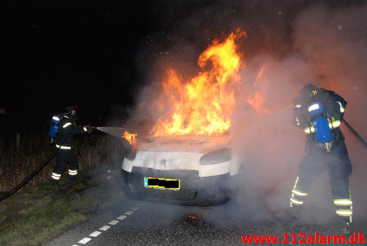 Bilbrand. Bredstenvej mellem Vejle og Skibet. 13/11-2013. Kl. 18:42.