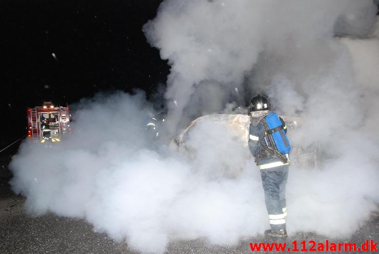 Bilbrand. Bredstenvej mellem Vejle og Skibet. 13/11-2013. Kl. 18:42.