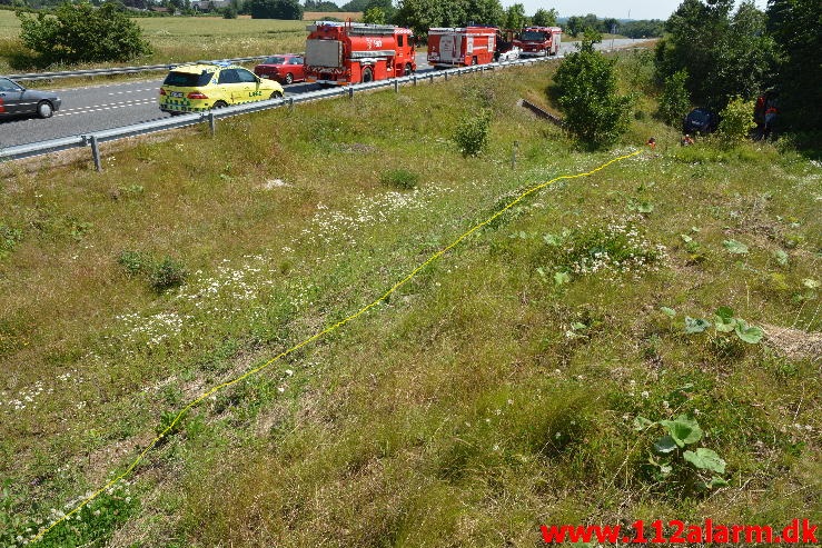 Trafikuheld med fastklemt.