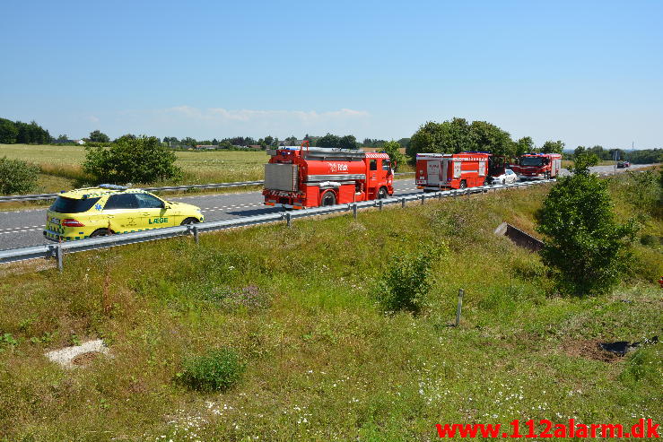 Trafikuheld med fastklemt.