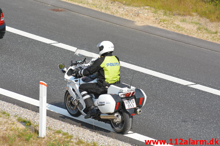 Motorcykel væltet.