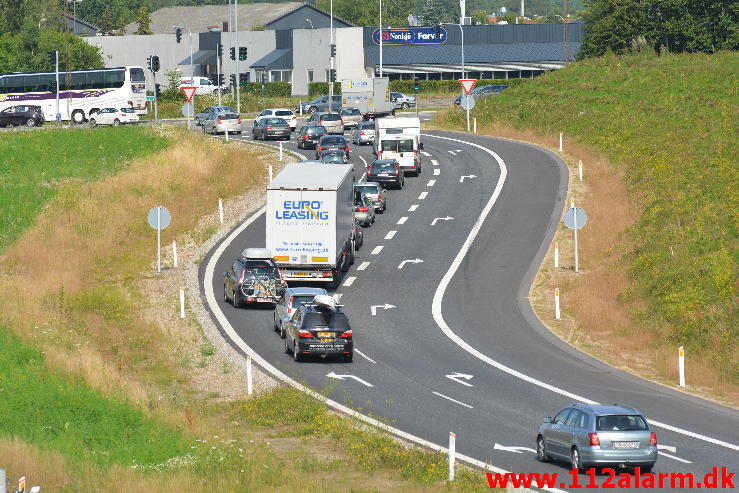 Motorcykel væltet.