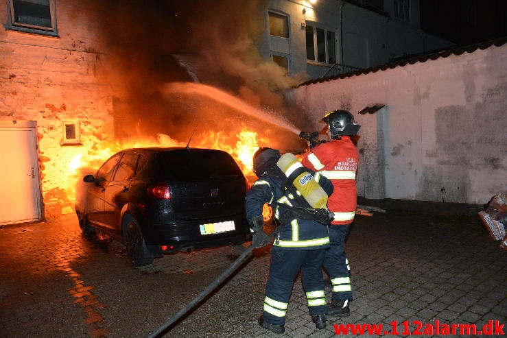 2 biler i brand.