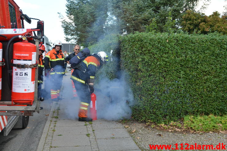 Mindre brand i et elskab i Jerlev.