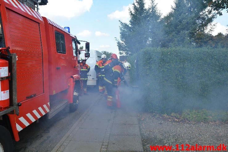 Mindre brand i et elskab i Jerlev.