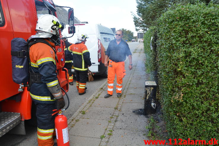 Mindre brand i et elskab i Jerlev.