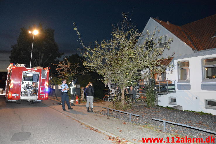 Bygn.brand-Etageejendom. Amaliegade i Børkop. 17/09-2014. Kl. 19:57.