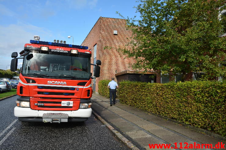 Brand i institution børnehuset. Danmarksgade i Vejle. 26/09-2014. Kl. 14:58.