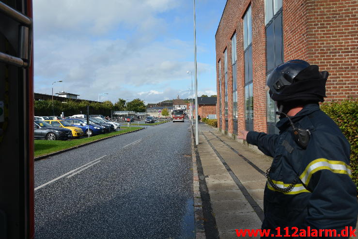 Brand i institution børnehuset. Danmarksgade i Vejle. 26/09-2014. Kl. 14:58.