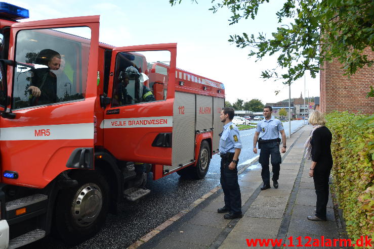 Brand i institution børnehuset. Danmarksgade i Vejle. 26/09-2014. Kl. 14:58.