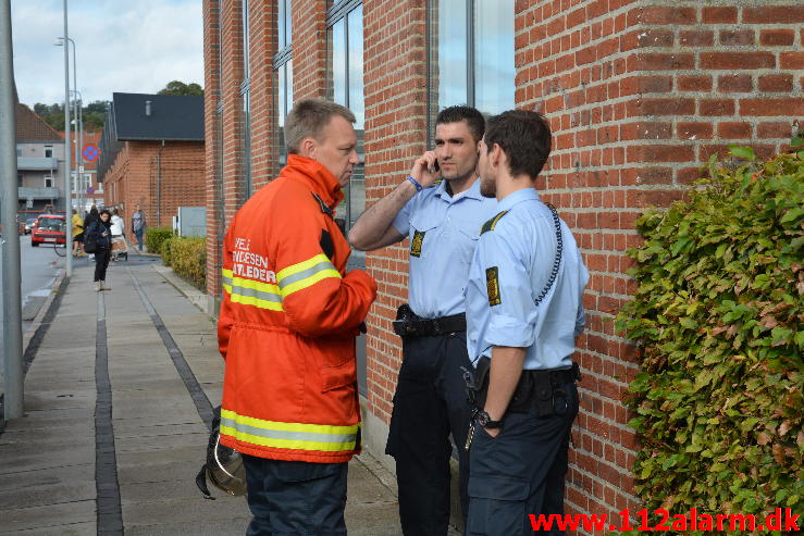 Brand i institution børnehuset. Danmarksgade i Vejle. 26/09-2014. Kl. 14:58.