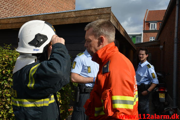 Brand i institution børnehuset. Danmarksgade i Vejle. 26/09-2014. Kl. 14:58.