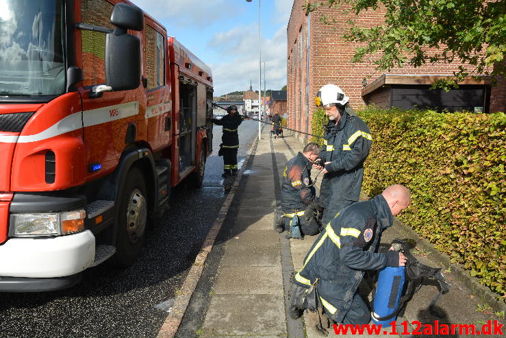 Brand i institution børnehuset. Danmarksgade i Vejle. 26/09-2014. Kl. 14:58.