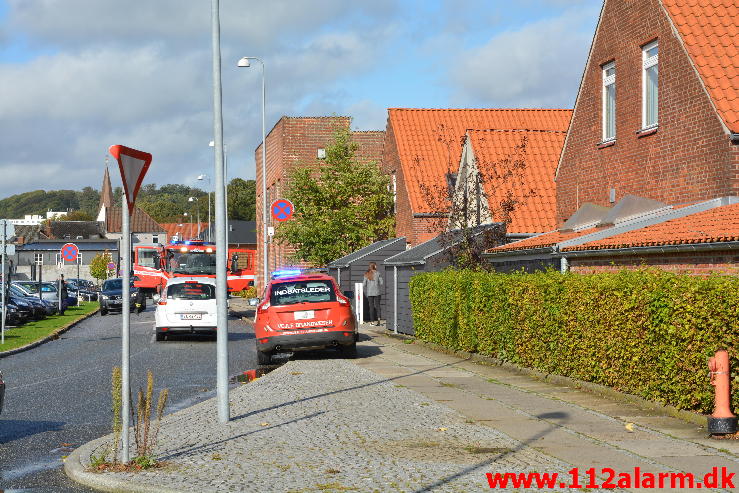 Brand i institution børnehuset. Danmarksgade i Vejle. 26/09-2014. Kl. 14:58.