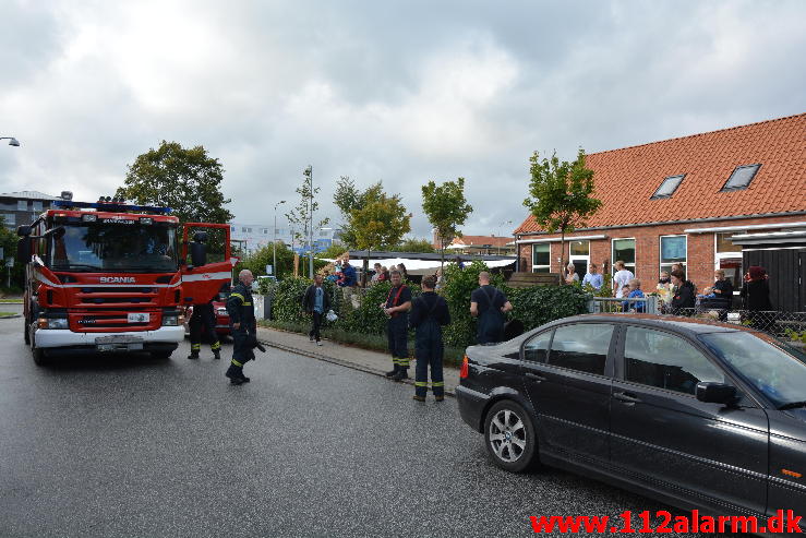 Brand i institution børnehuset. Danmarksgade i Vejle. 26/09-2014. Kl. 14:58.