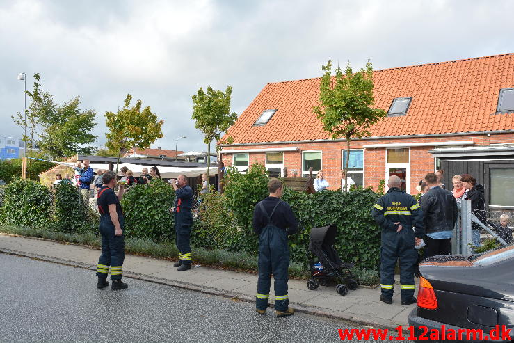 Brand i institution børnehuset. Danmarksgade i Vejle. 26/09-2014. Kl. 14:58.