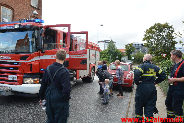 Brand i institution børnehuset. Danmarksgade i Vejle. 26/09-2014. Kl. 14:58.