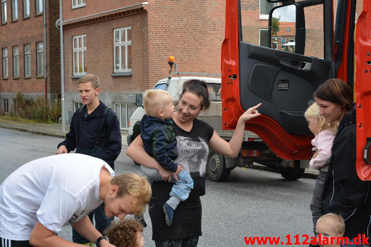 Brand i institution børnehuset. Danmarksgade i Vejle. 26/09-2014. Kl. 14:58.