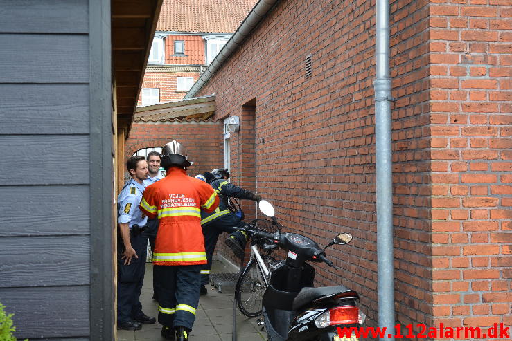 Brand i institution børnehuset. Danmarksgade i Vejle. 26/09-2014. Kl. 14:58.