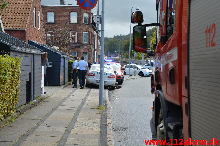 Brand i institution børnehuset. Danmarksgade i Vejle. 26/09-2014. Kl. 14:58.