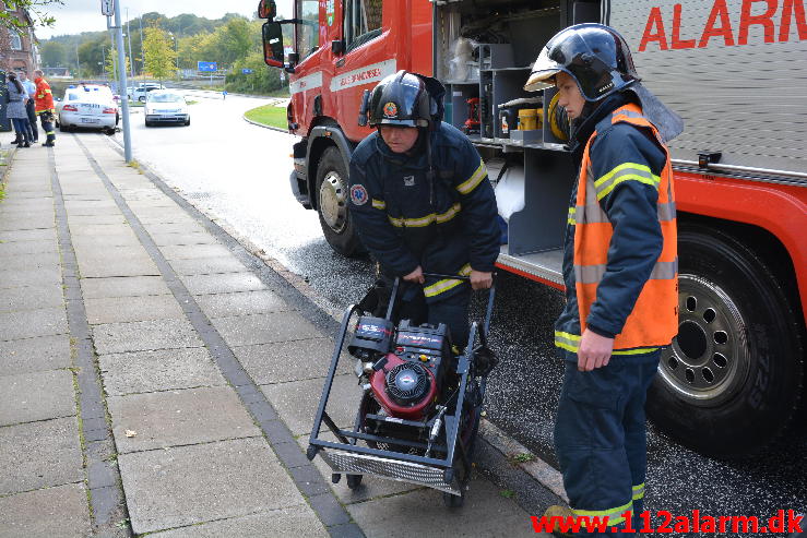 Brand i institution børnehuset. Danmarksgade i Vejle. 26/09-2014. Kl. 14:58.