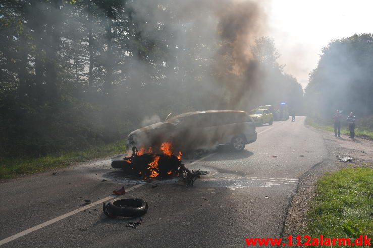 FUH med fastklemt. Munkebjergvej ved Vejle. 28/09-2014. Kl. 12:50.