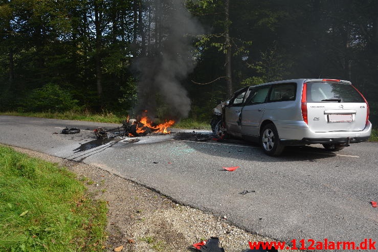 FUH med fastklemt. Munkebjergvej ved Vejle. 28/09-2014. Kl. 12:50.