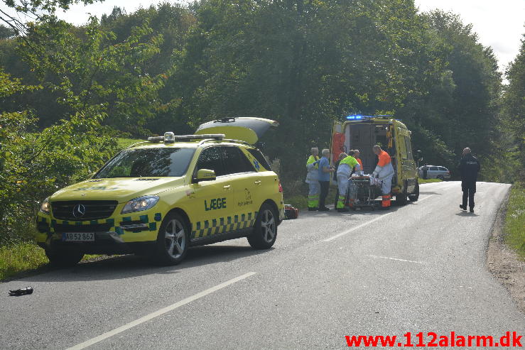 FUH med fastklemt. Munkebjergvej ved Vejle. 28/09-2014. Kl. 12:50.