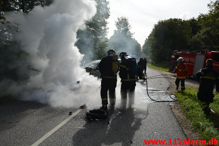 FUH med fastklemt. Munkebjergvej ved Vejle. 28/09-2014. Kl. 12:50.