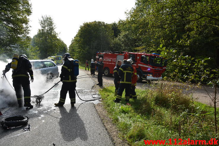 FUH med fastklemt. Munkebjergvej ved Vejle. 28/09-2014. Kl. 12:50.