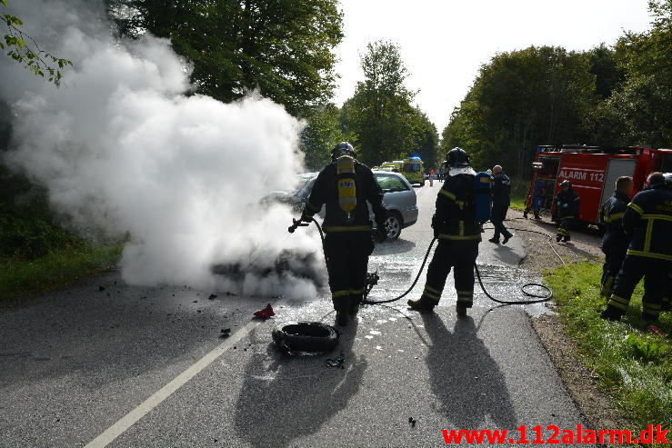 FUH med fastklemt. Munkebjergvej ved Vejle. 28/09-2014. Kl. 12:50.