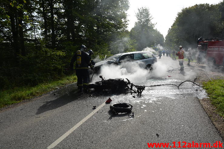 FUH med fastklemt. Munkebjergvej ved Vejle. 28/09-2014. Kl. 12:50.