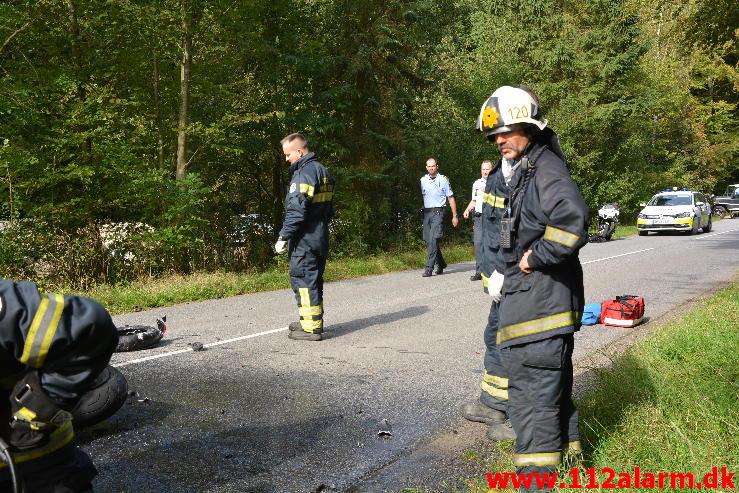 FUH med fastklemt. Munkebjergvej ved Vejle. 28/09-2014. Kl. 12:50.