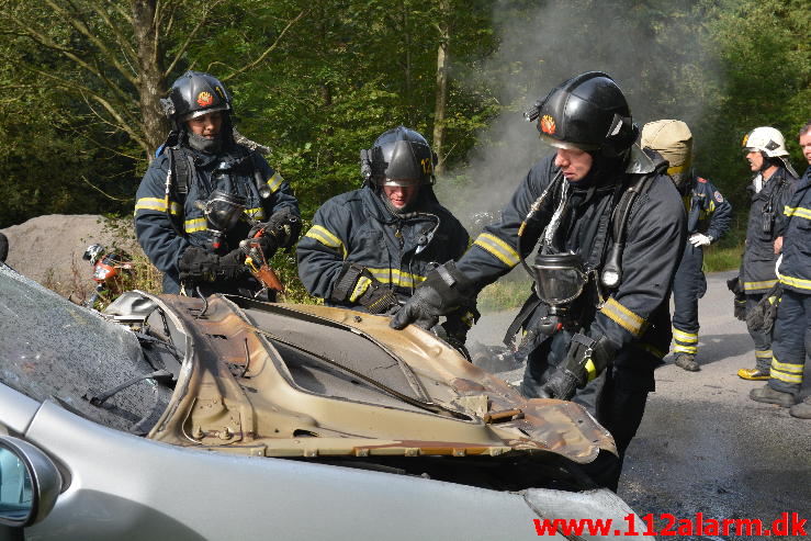 FUH med fastklemt. Munkebjergvej ved Vejle. 28/09-2014. Kl. 12:50.