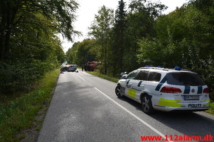 FUH med fastklemt. Munkebjergvej ved Vejle. 28/09-2014. Kl. 12:50.