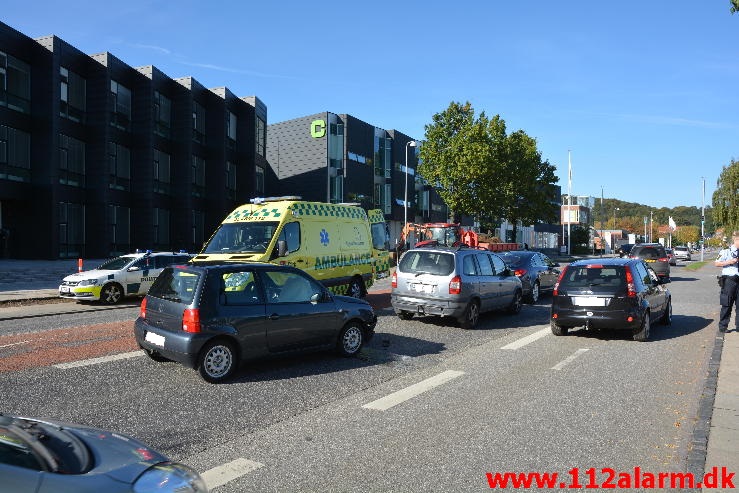 FUH med fastklemte. Boulevarden i Vejle. 02/10-2014. Kl. 14:46.