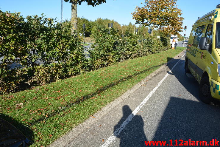 FUH med fastklemte ved Motorvejen. Horsensvej ved Motorveje i Vejle. 02/10-2014. Kl. 14:46.