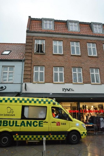 Brand i Etageejendom. søndergade 23 Vejle. 07/10-2014. KL. 10:47.