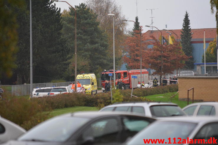 Bombe i Døgnboksen. Nørremark Center i Vejle. 17/10-2014. Kl. 14:15.