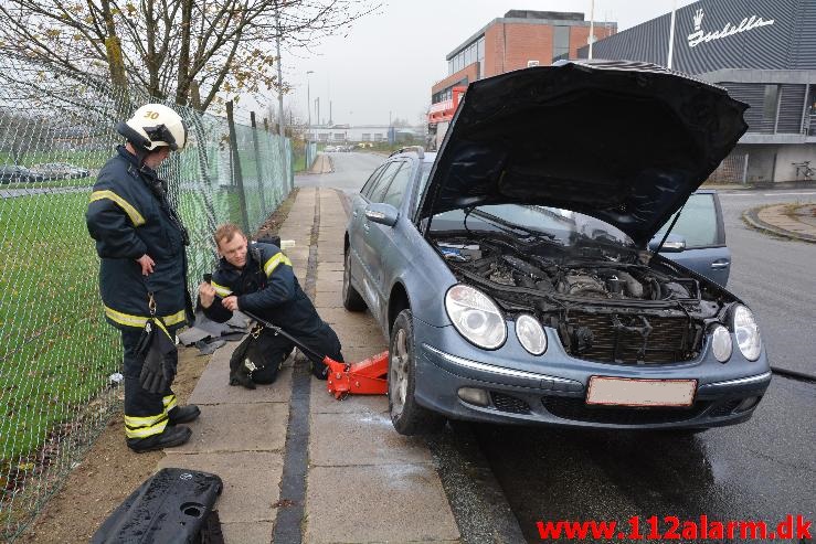 Bilbrand. Isabellahøj i Vejle. 14/11-2014. Kl. 14:04.