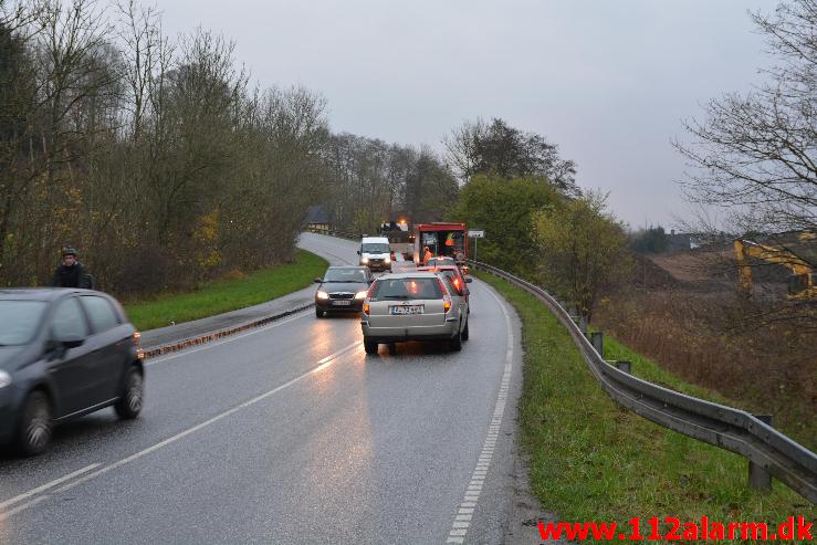 Fejemaskine smed olie Vardevej i Vejle 19/11-2014. Kl. 15:18.