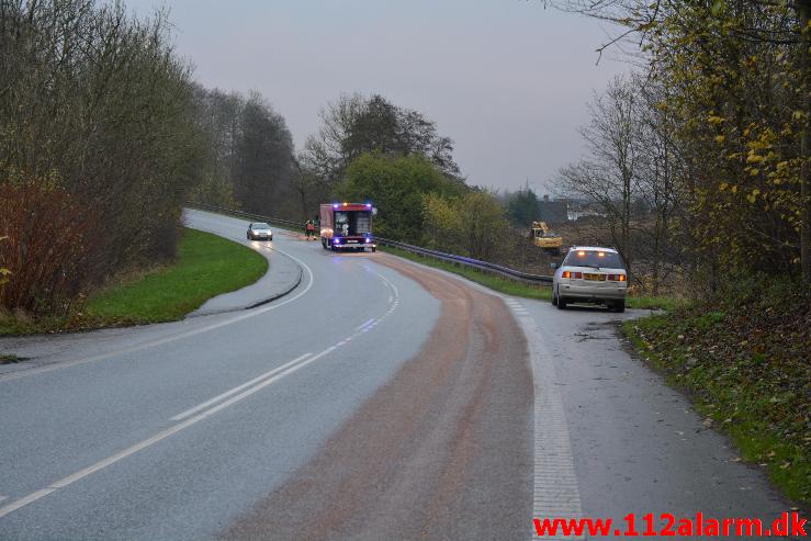 Fejemaskine smed olie Vardevej i Vejle 19/11-2014. Kl. 15:18.