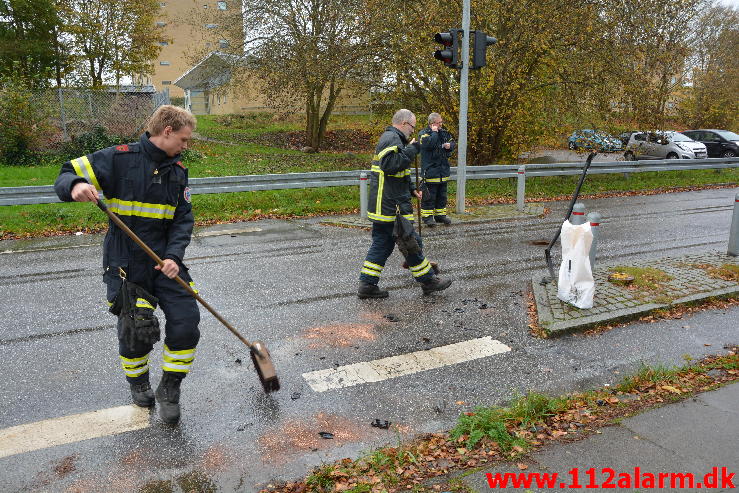 Pullert aflivet en Citroen Berlingo. Moldevej i Vejle. 05/11-2014. Kl. 13:01.