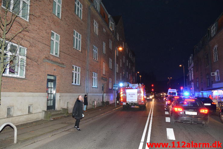 Brand i Etageejendom Vardevej 27 i Vejle 01/12-2014. Kl. 16:28.