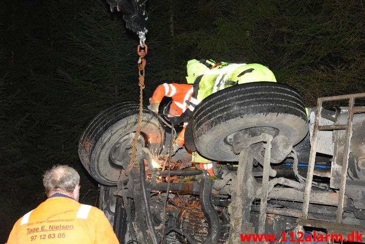 Chauffør ville undvige et rådyr. Hampen, Vejlevej A13. 19/12-2014.