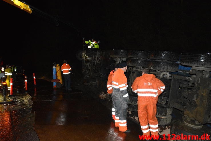 Chauffør ville undvige et rådyr. Hampen, Vejlevej A13. 19/12-2014.