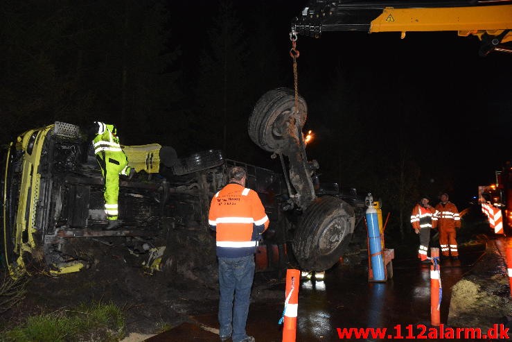 Chauffør ville undvige et rådyr. Hampen, Vejlevej A13. 19/12-2014.