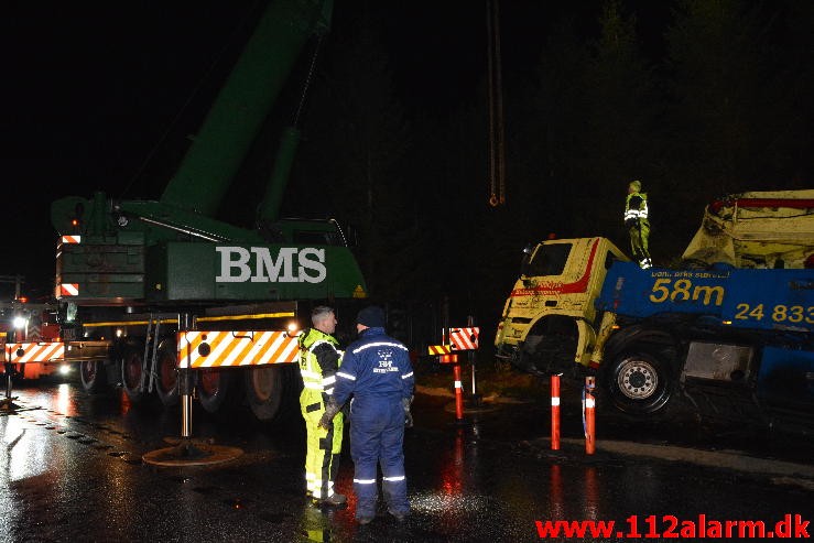 Chauffør ville undvige et rådyr. Hampen, Vejlevej A13. 19/12-2014.